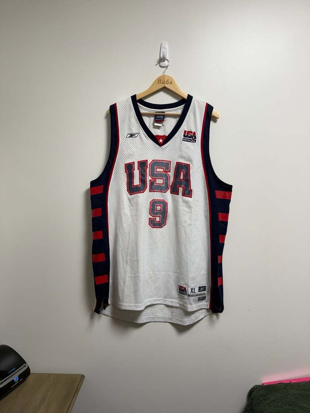 Reebok LeBron James Team USA 2004 Jersey Size XL White #9